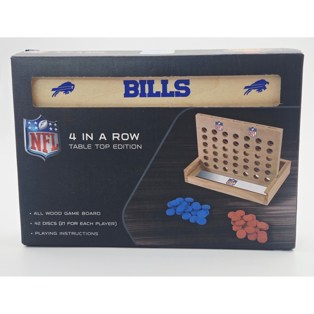 Buffalo Bills NFL 4 In A Row Table Top Edition All Wood Game Board New